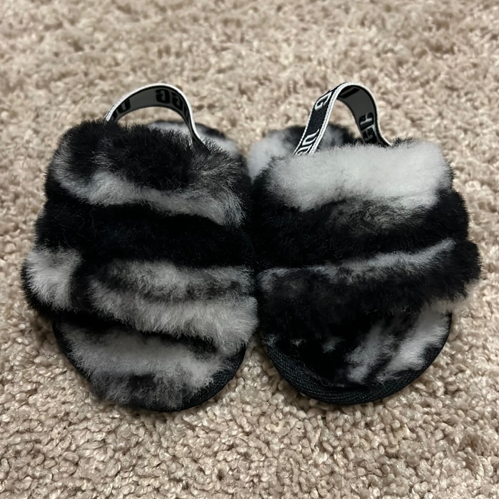 Baby UGG fluff yeah marble slippers